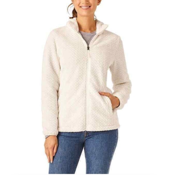 NWT Free2B Women's Soft Braided Butter Pile Fleece Jacket Full Zip M - Picture 1 of 3